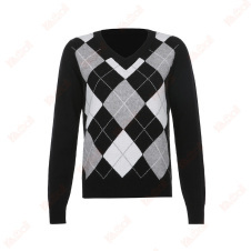 long sleeves contrast color sweaters